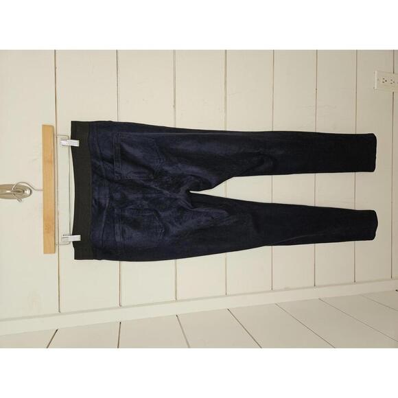 INC International Concepts Size 12 Navy blue faux suede skinny pants - Picture 2 of 4